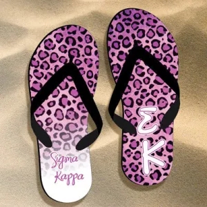 Sigma Kappa Cheetah Print Flip Flops - SBL100 - SUB