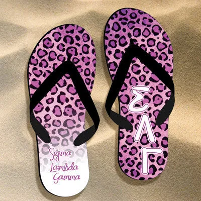 Sigma Lambda Gamma Cheetah Print Flip Flops - SBL100 - SUB
