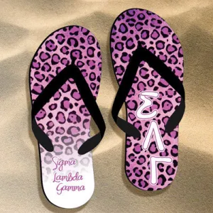 Sigma Lambda Gamma Cheetah Print Flip Flops - SBL100 - SUB