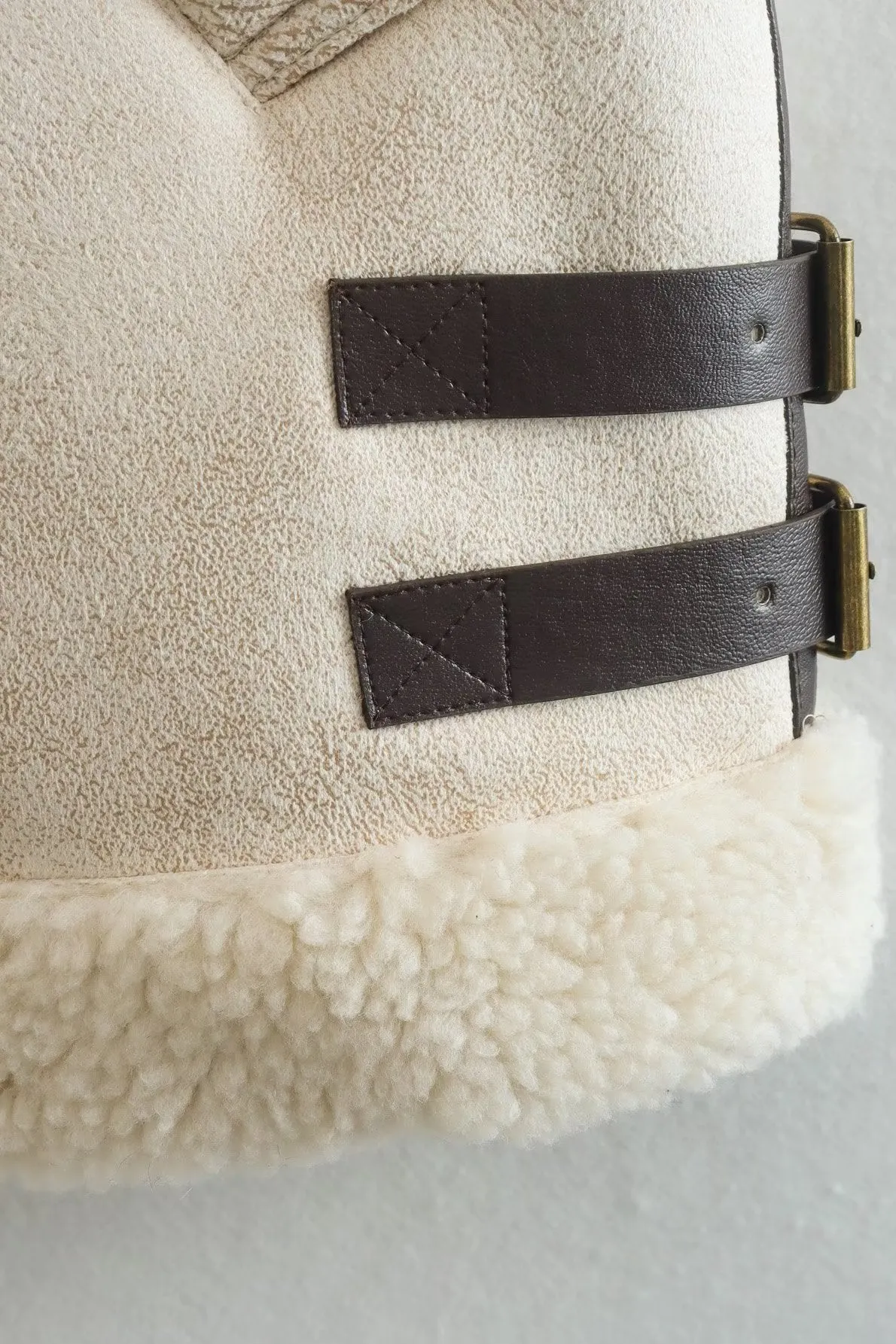 Sleeveless Sherpa-Lined Shearling Vest