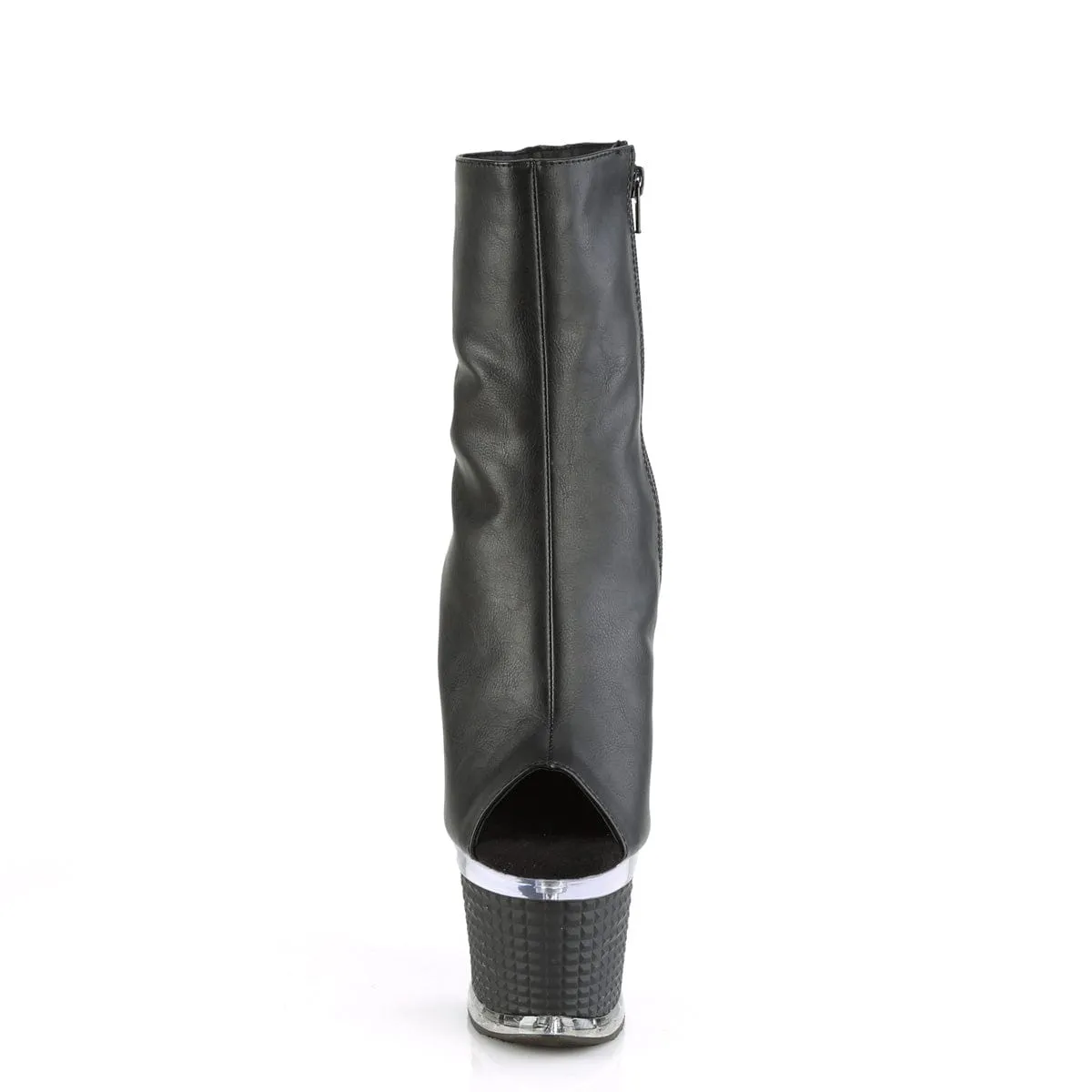 SPECTATOR-1012 Black Faux Leather/Clear-Black Matte