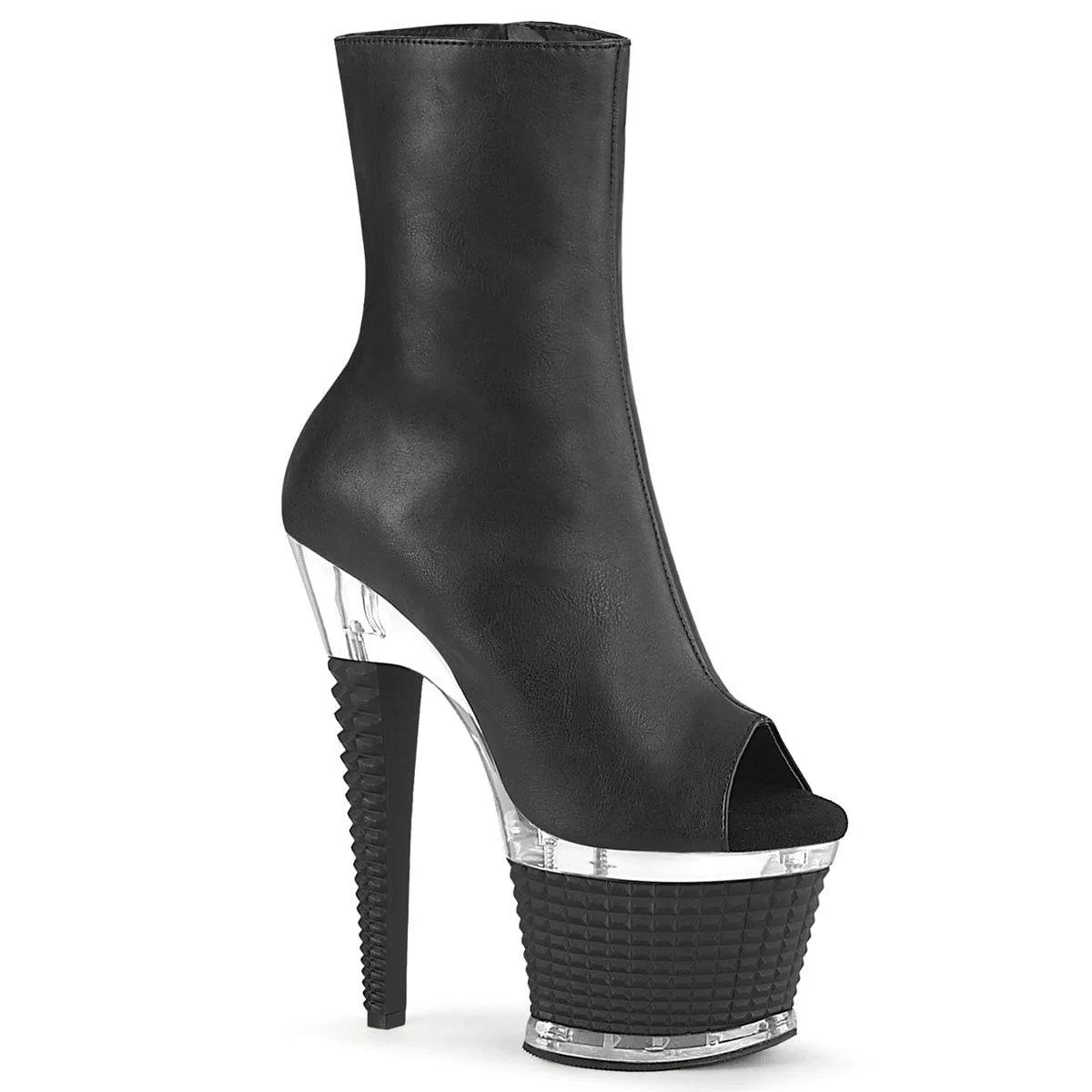SPECTATOR-1012 Black Faux Leather/Clear-Black Matte