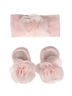 STORY LORIS - Pink Booties & Headband set for baby-21171