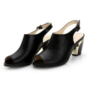 The Handmade leather slingbacks high heels shoes