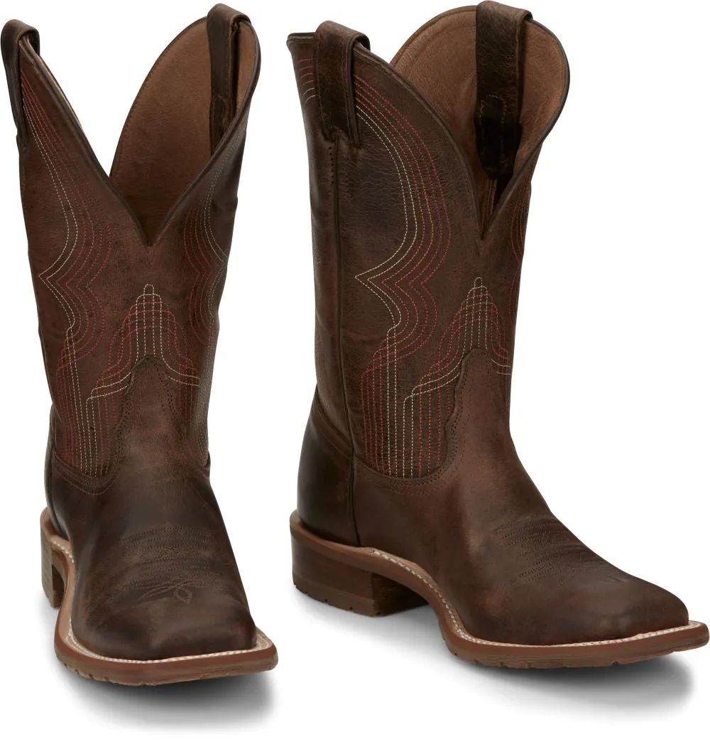 'Tony Lama' Women's 11" Delaney Western Square Toe - Brown