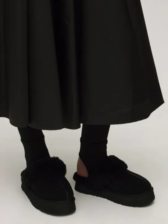 Ugg   25mm Disquette suede &amp; shearling mules 