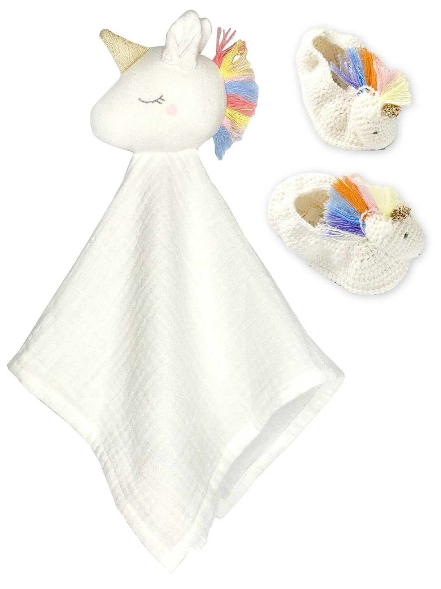 Unicorn Comforter & Crochet Unicorn Booties