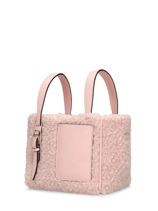 Valextra   Mini Bucket shearling top handle bag 