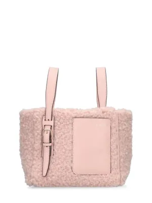 Valextra   Mini Bucket shearling top handle bag 