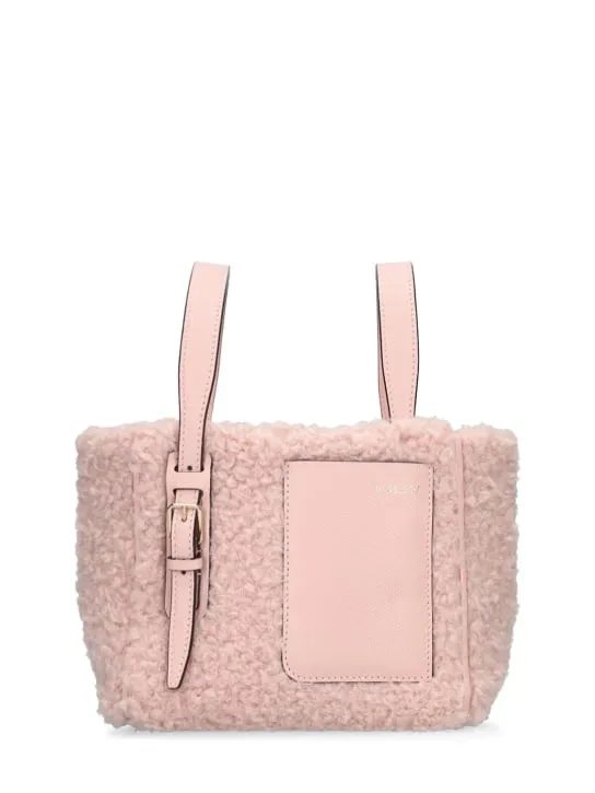 Valextra   Mini Bucket shearling top handle bag 
