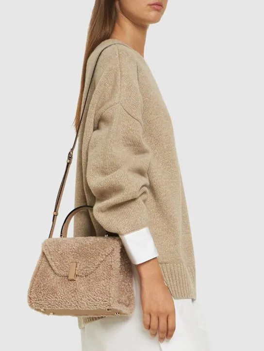 Valextra   Mini Iside shearling top handle bag 