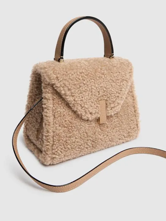 Valextra   Mini Iside shearling top handle bag 