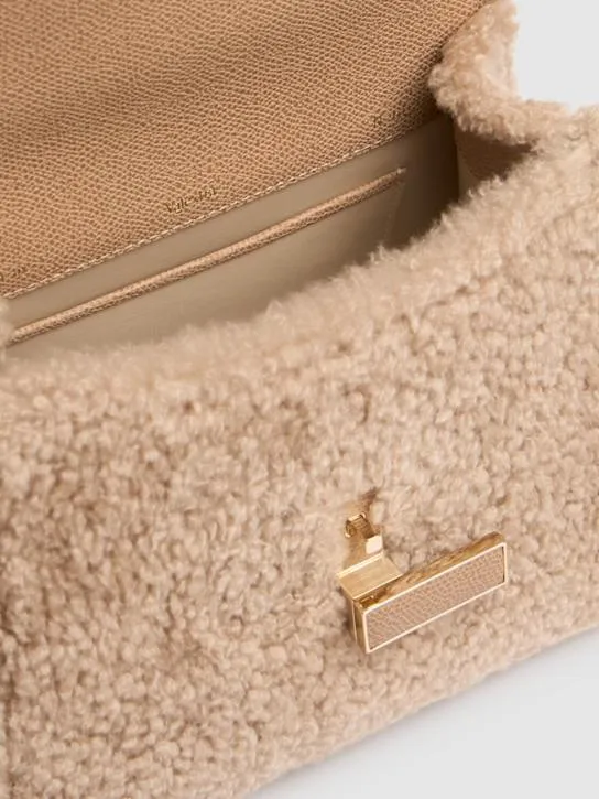 Valextra   Mini Iside shearling top handle bag 