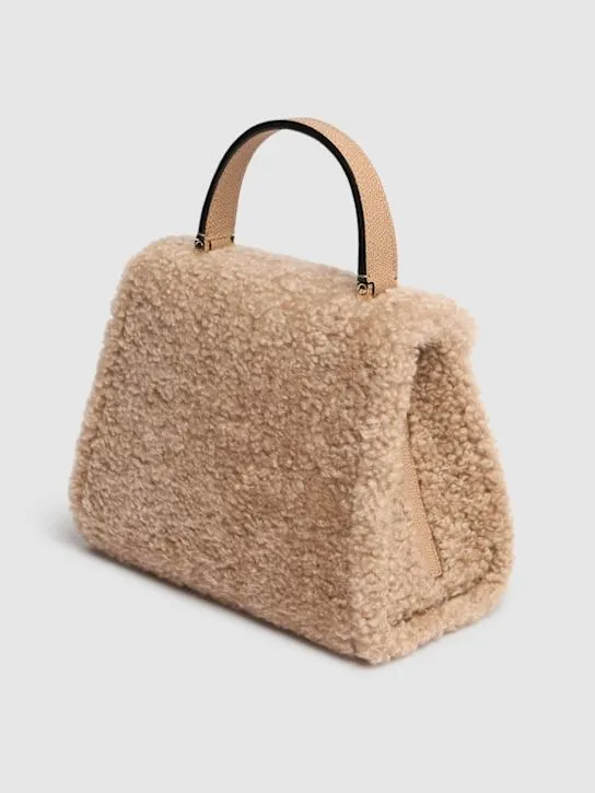 Valextra   Mini Iside shearling top handle bag 