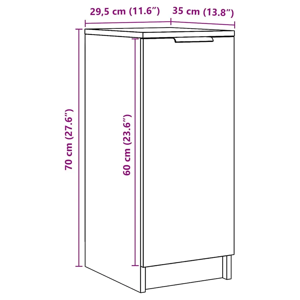 vidaXL Shoe Cabinet Old Wood 29.5x35x70 cm Engineered Wood