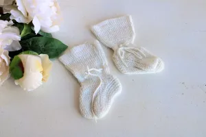 Vintage 1950s White Baby Booties