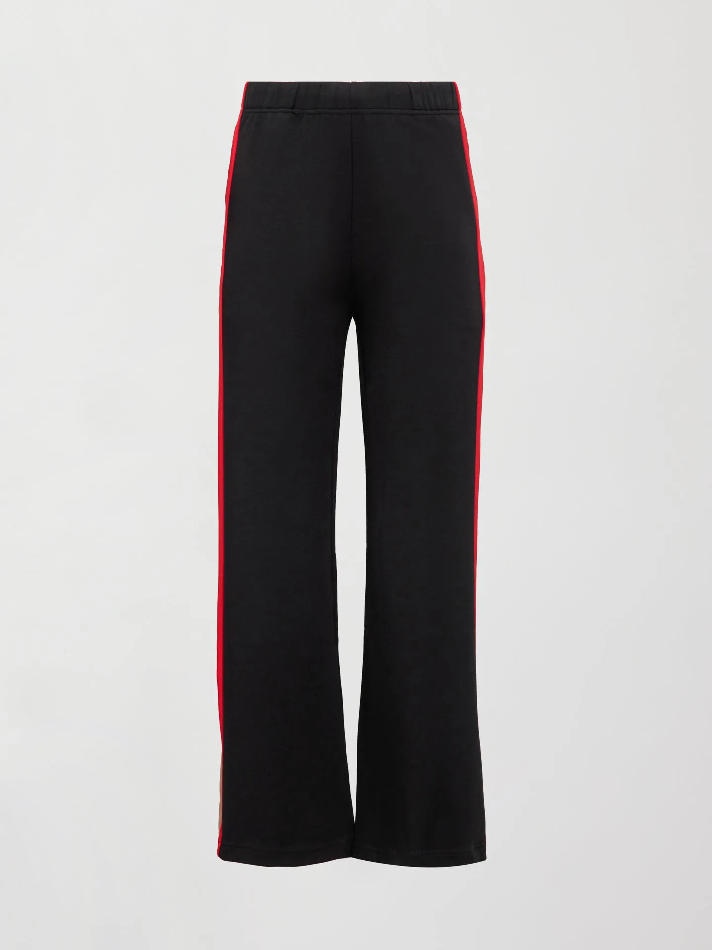 Wide Leg Track Pant in Scuba - Black