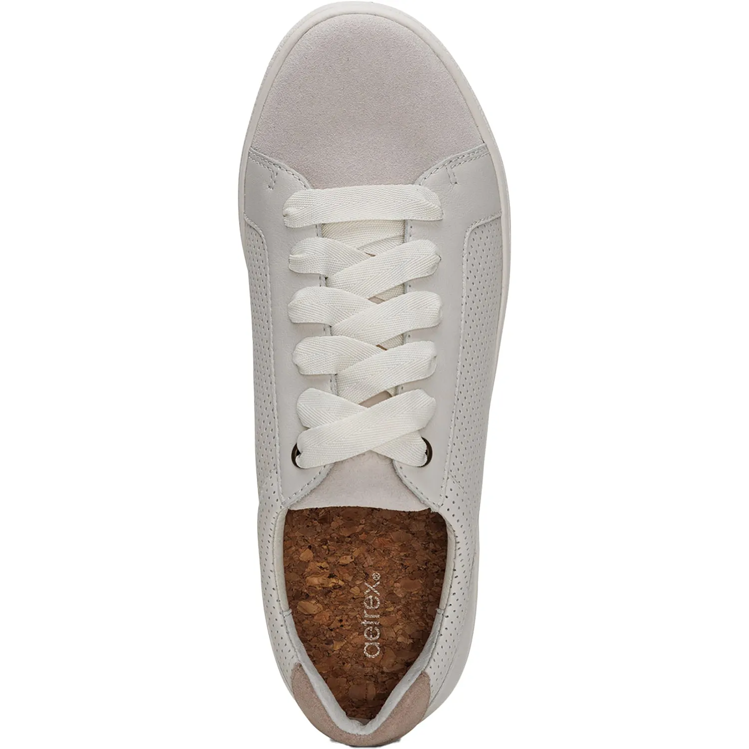 Women's Aetrex Courtney Chalk Pebbled Leather/Suede