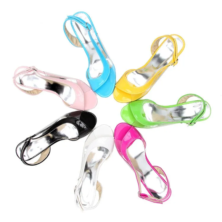 Women's Peep Toe Transparent Pvc High Heel Platform Sandals