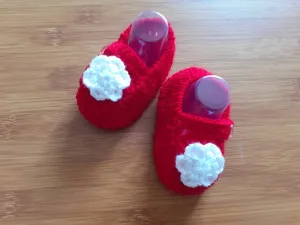 Woolen Soft Sole Pink Booties For Kids